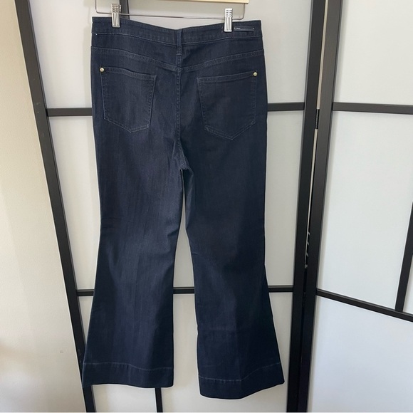 [31] Pilcro & Letterpress Superscript Hi Rise Flare Leg Dark Wash Denim Jean - Picture 3 of 16